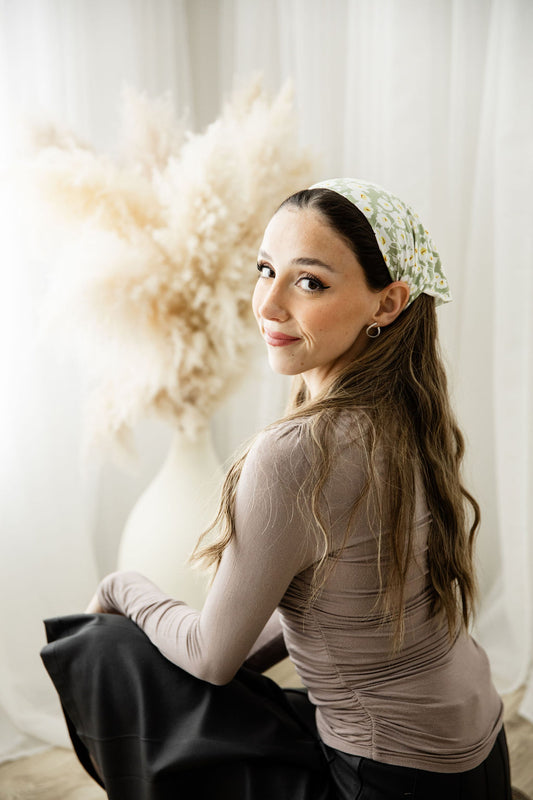 Olive Green Daisy Bandana