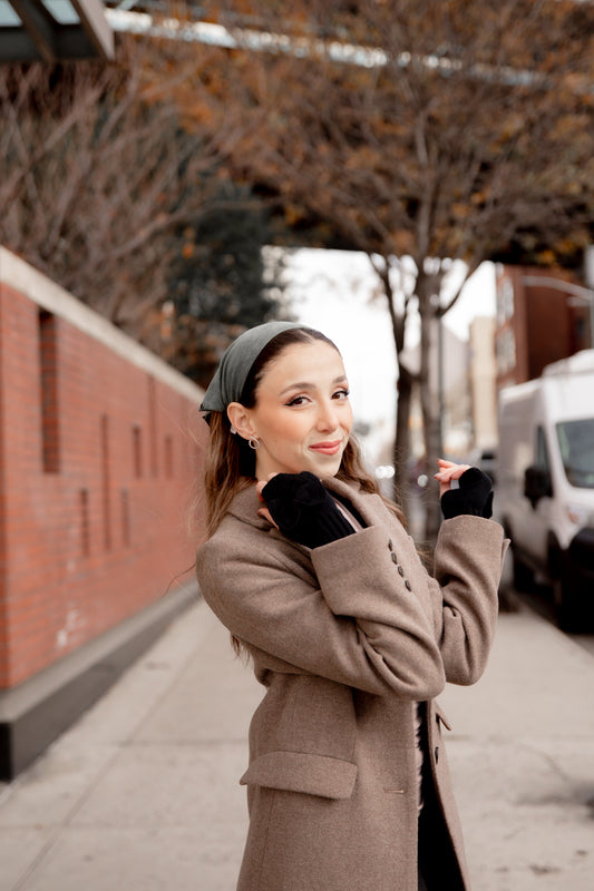 Suede Stud Bandana (Olive)