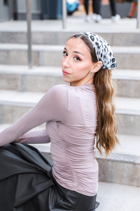 Leopard Bandana (Charcoal)