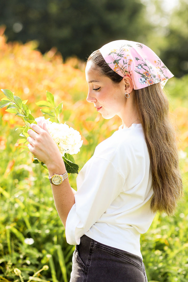 Pastel Pink Silk Blossom Bandana