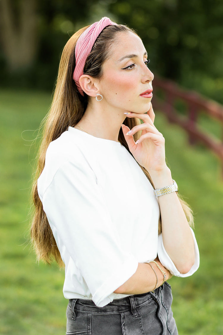 Light Pink Solid Knot Headband