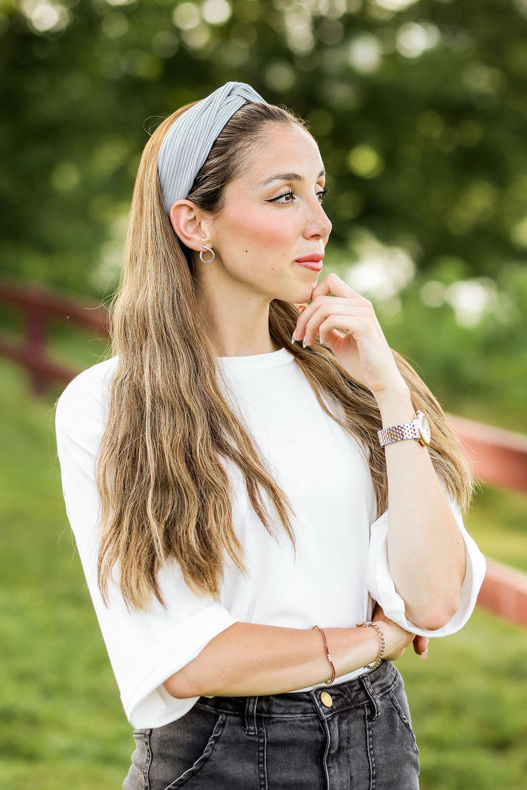 Light Blue Solid Knot Headband