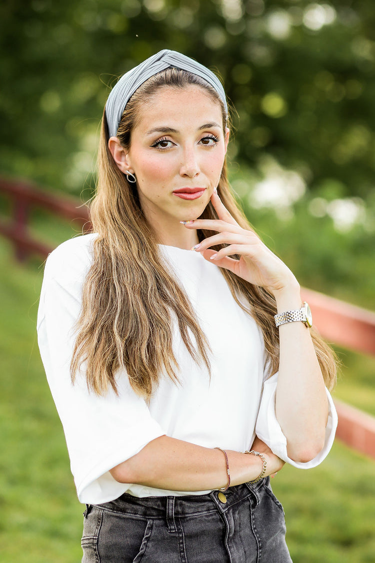 Light Blue Solid Knot Headband