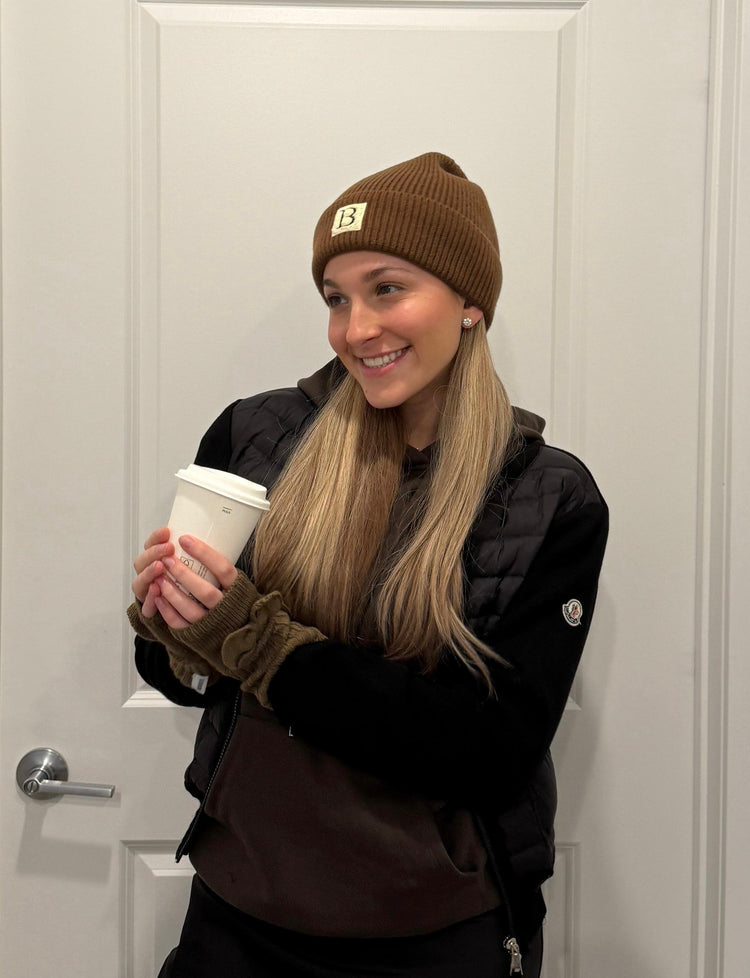 Brown Beanie Sherpa Logo