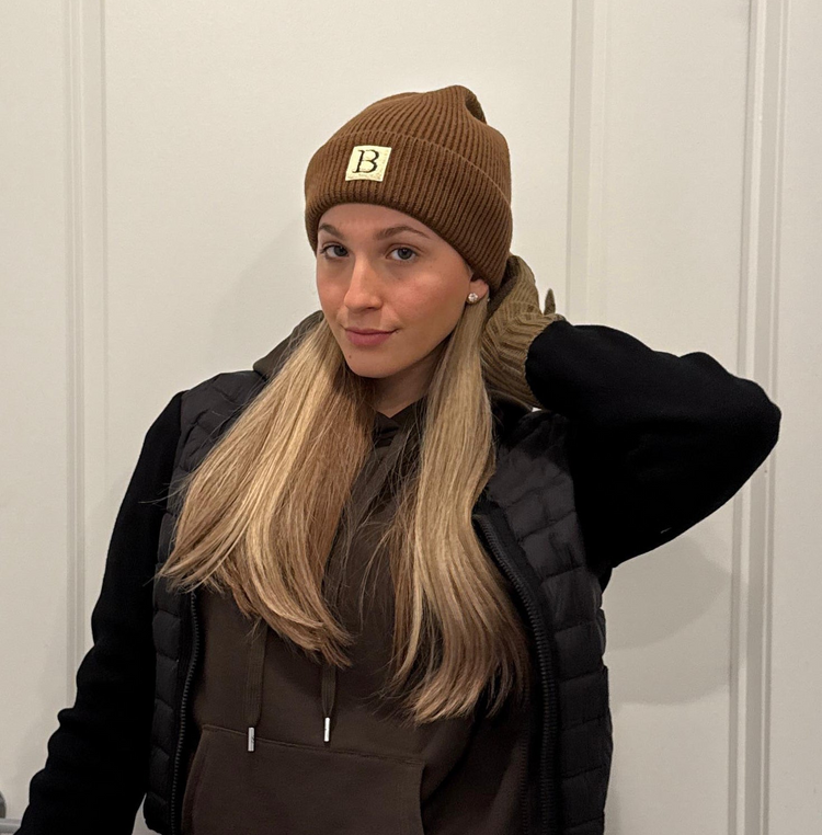 Brown Beanie Sherpa Logo
