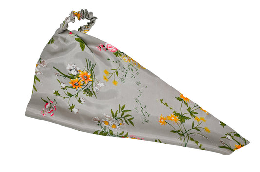 Silver/Gray Silk Blossom Bandana