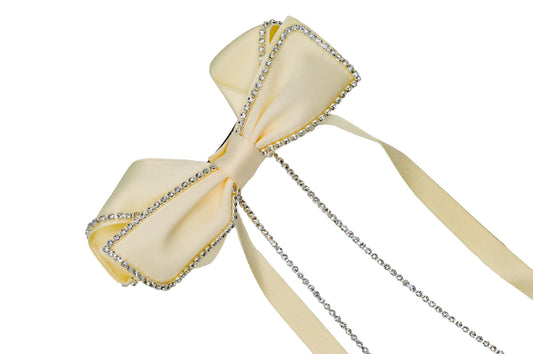 Cream Bejeweled Bows