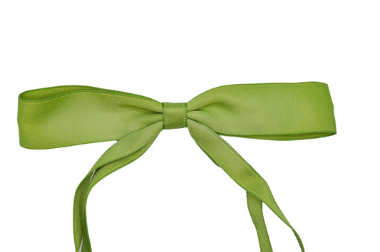 Olive Silk Bow