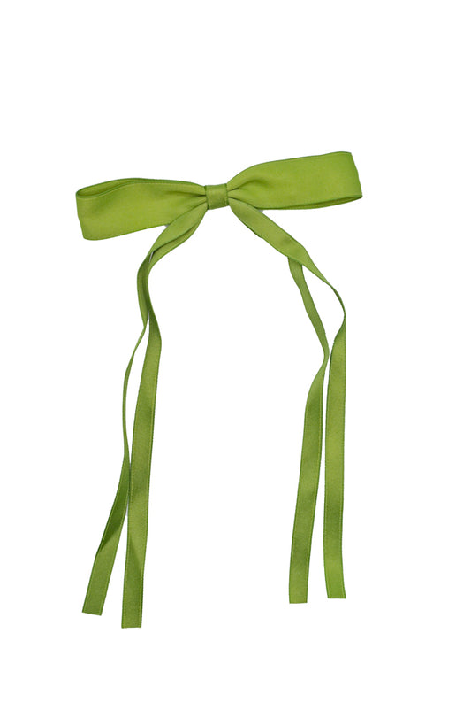 Olive Silk Bow