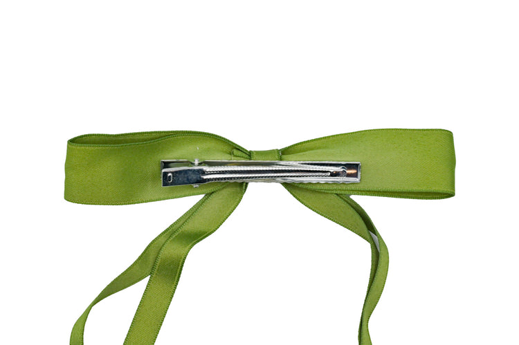 Olive Silk Bow