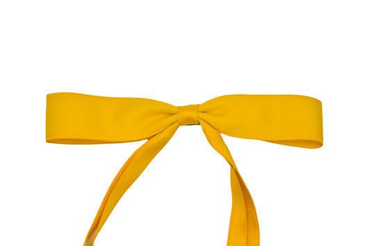 Mustard Silk Bow