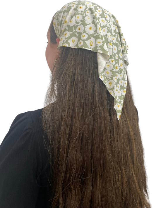 Olive Green Daisy Bandana