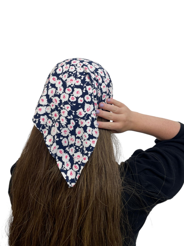 Navy Daisy Bandana