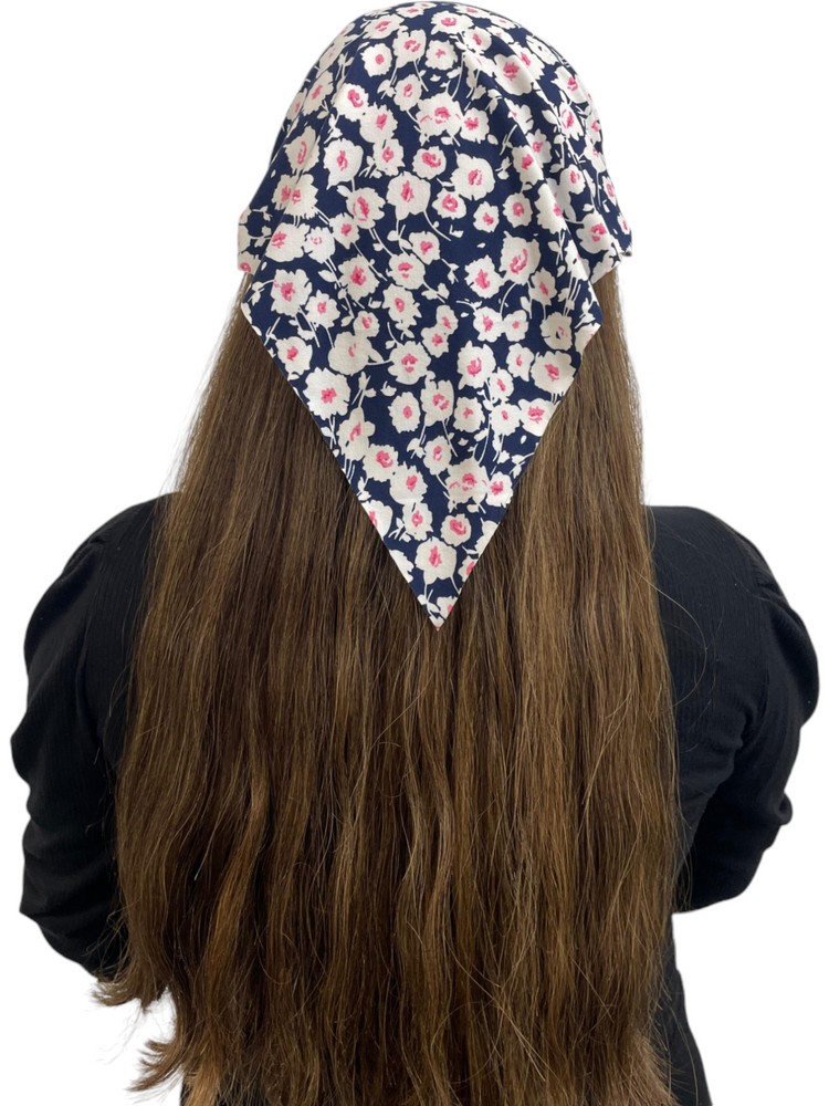 Navy Daisy Bandana