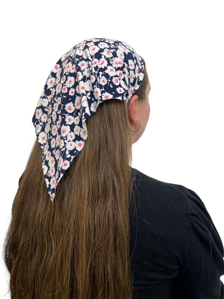 Navy Daisy Bandana