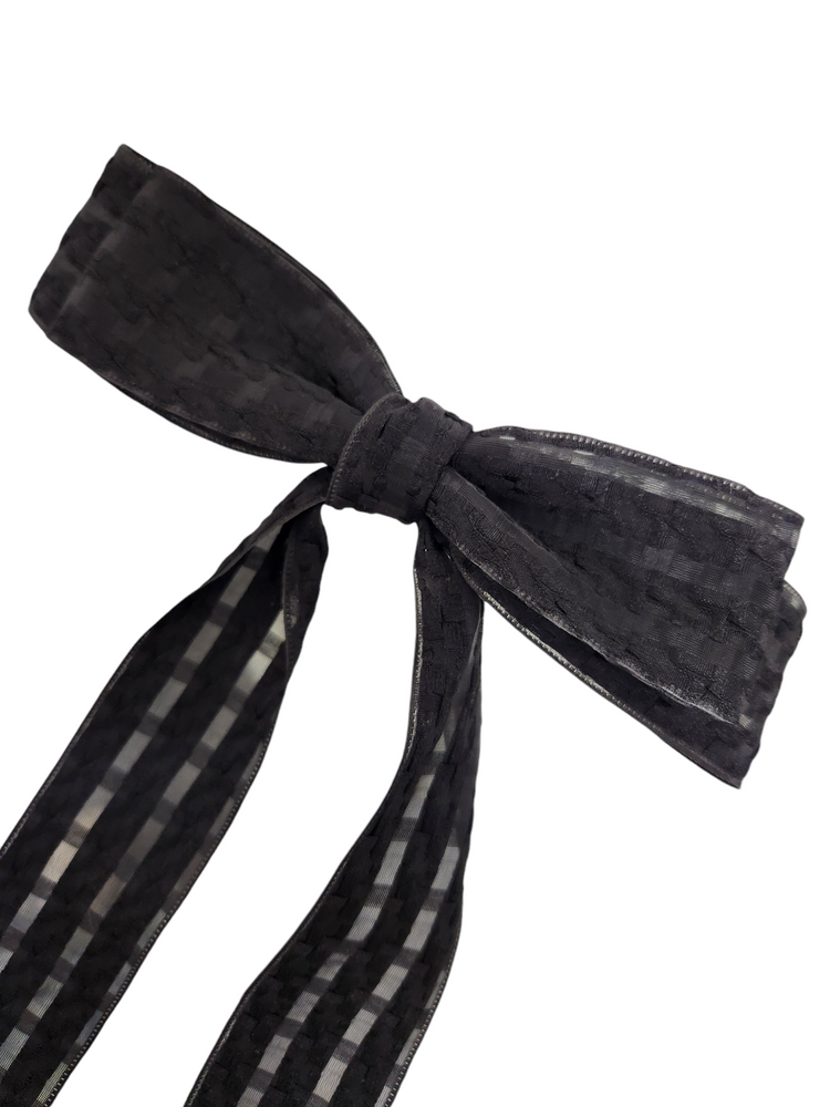 Black Patchwork Bow