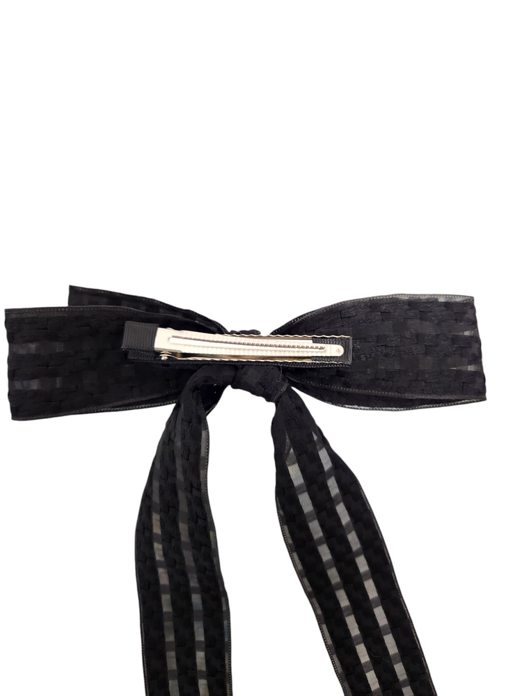 Black Patchwork Bow