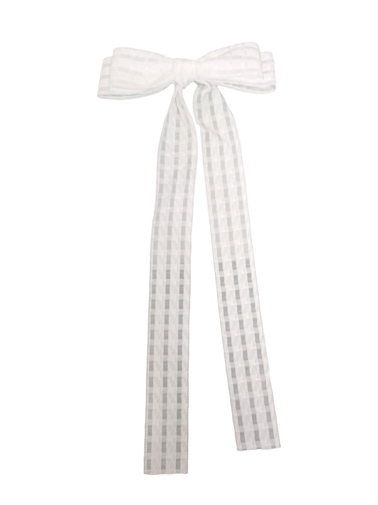 White Patchwork Bow