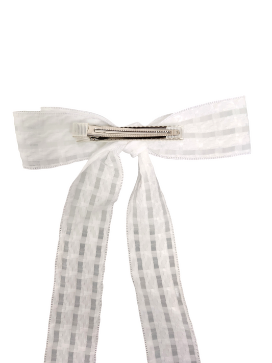 White Patchwork Bow