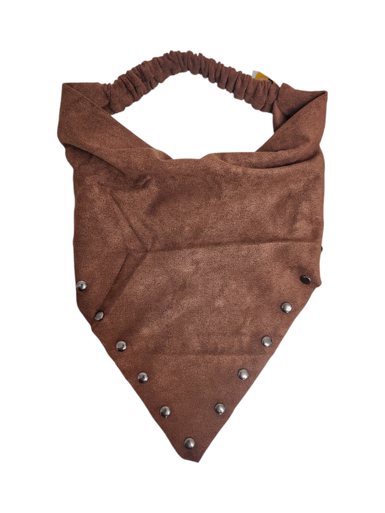 Suede Stud Bandana (Brown)