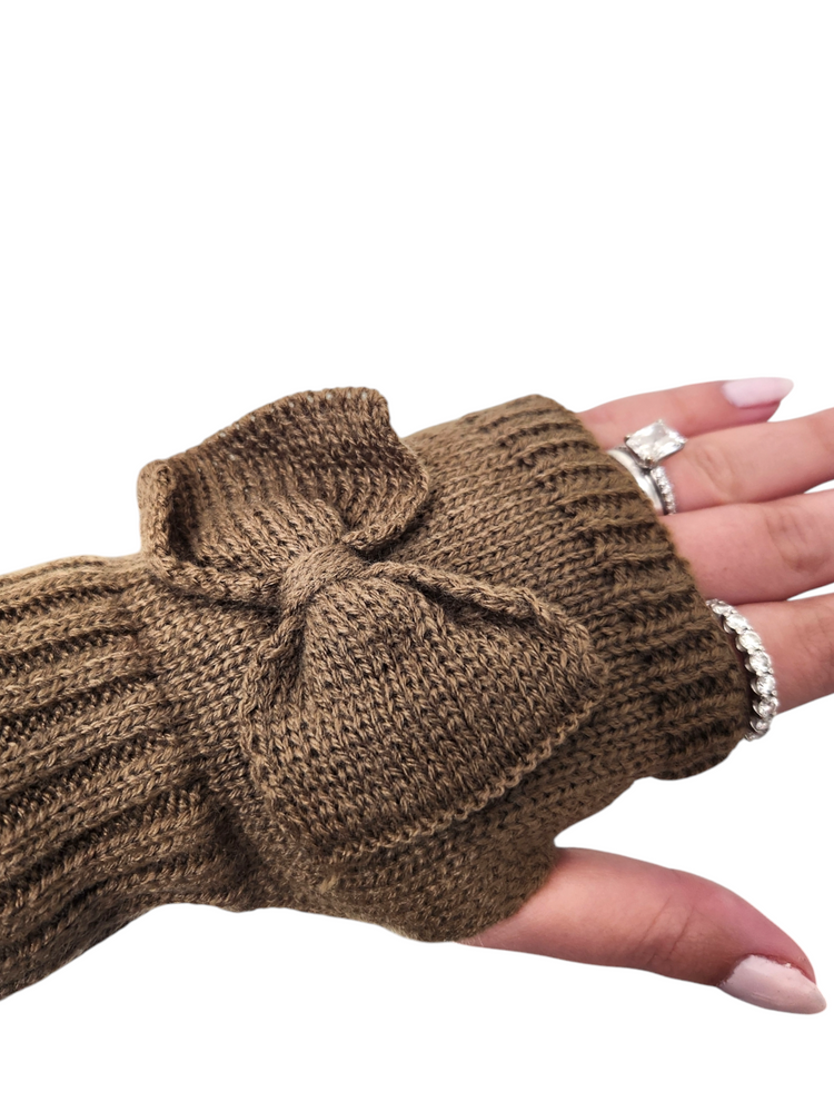 Fingerless Bow Gloves