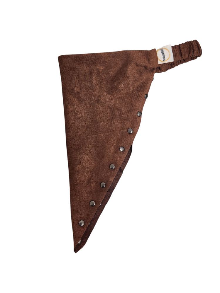 Suede Stud Bandana (Brown)