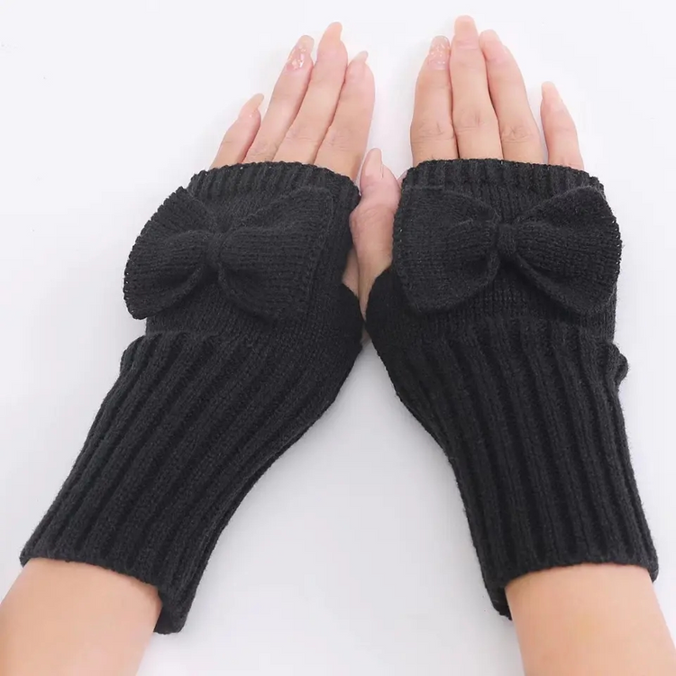 Fingerless Bow Gloves