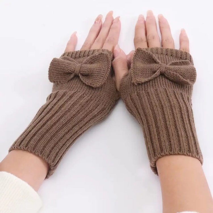 Fingerless Bow Gloves