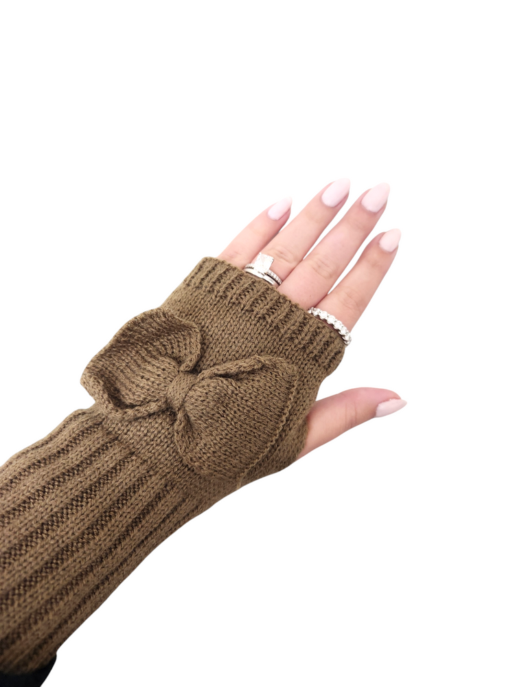 Fingerless Bow Gloves