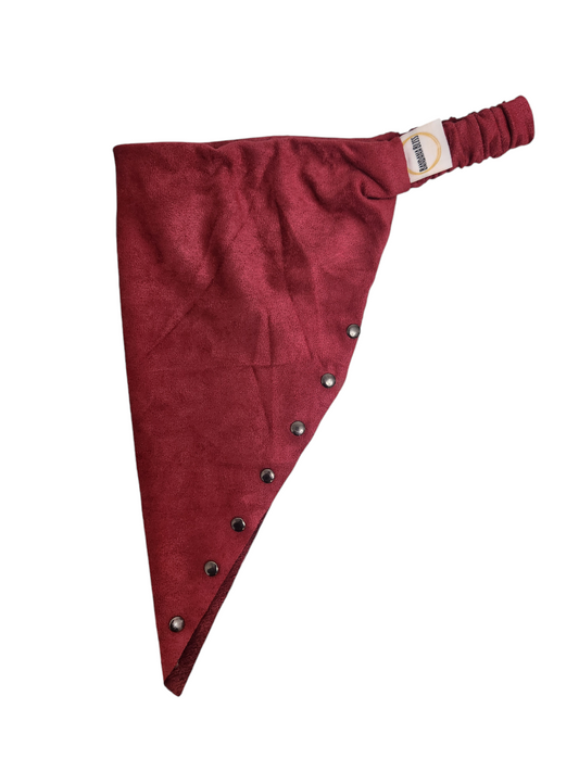 Suede Stud Bandana (Burgundy)