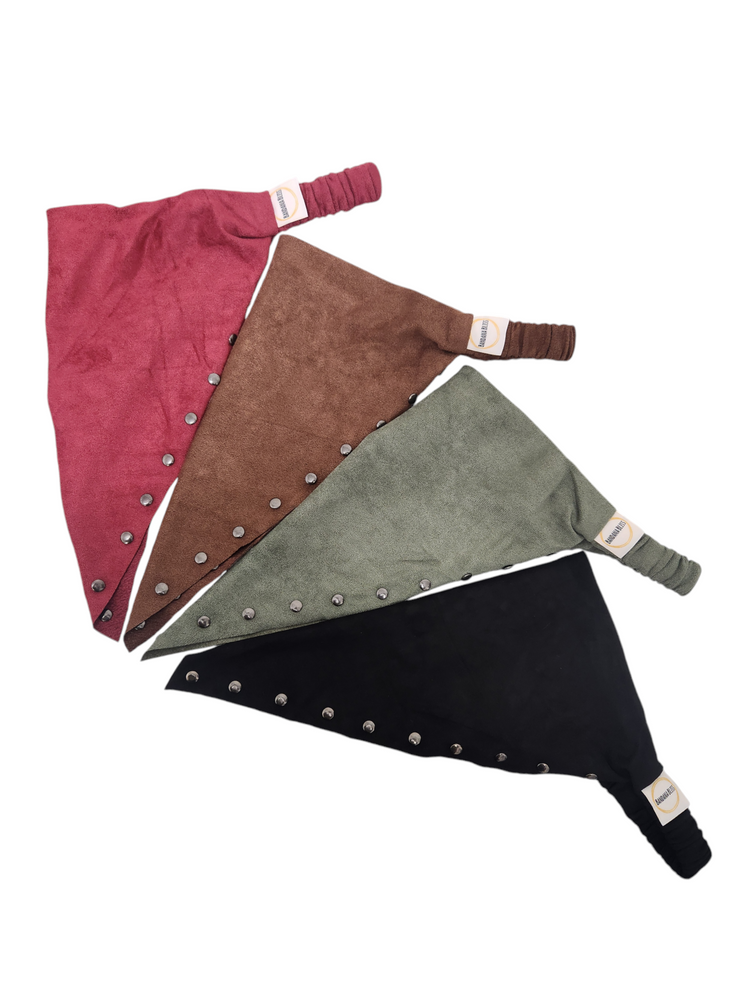 Suede Stud Bandana (Brown)