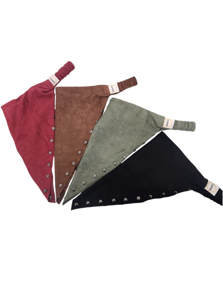 Suede Stud Bandana (Olive)